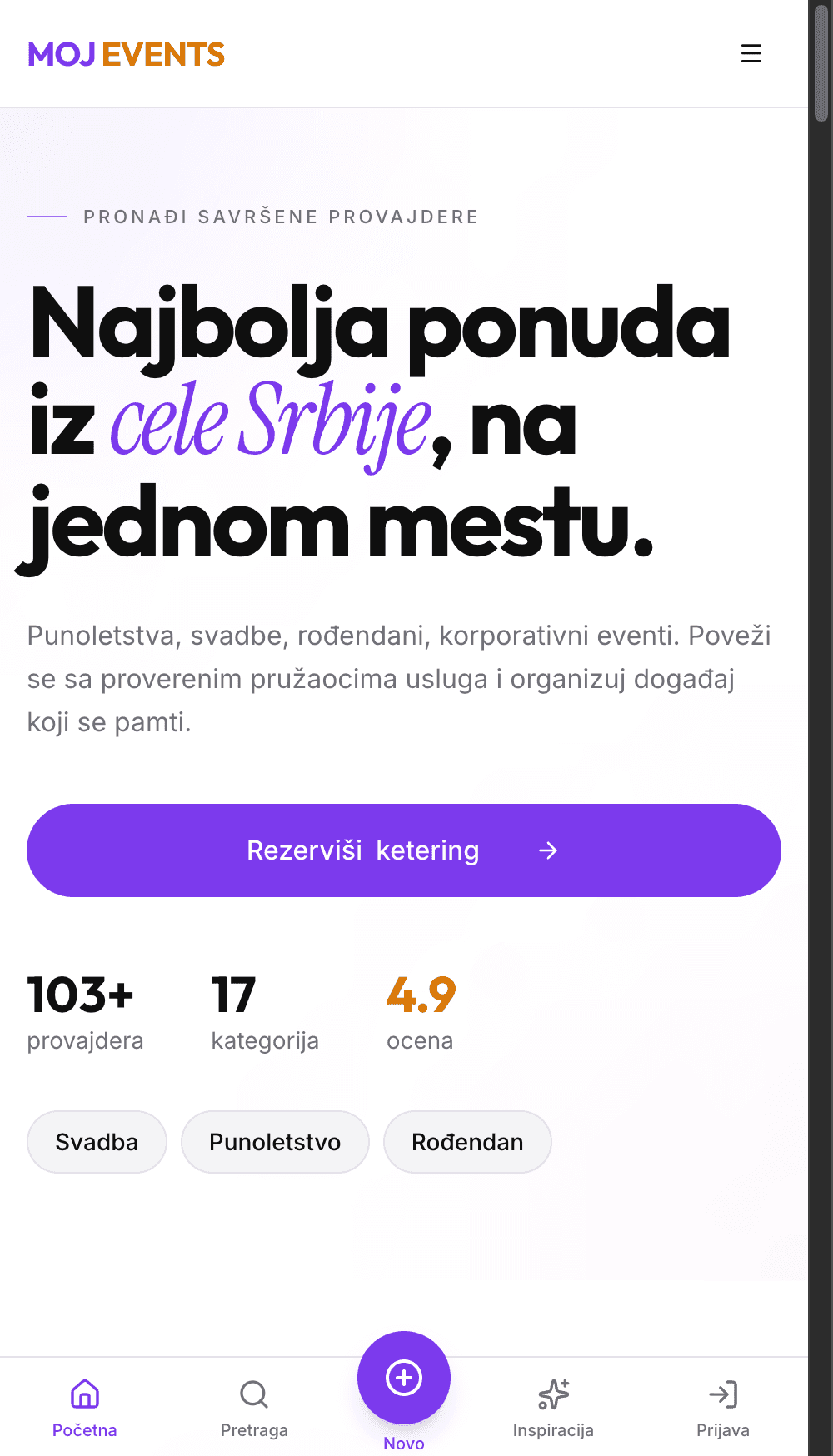 Moj Events mobilna aplikacija